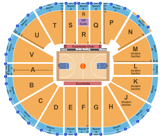 Viejas Arena At Aztec Bowl NCAA Seating Chart